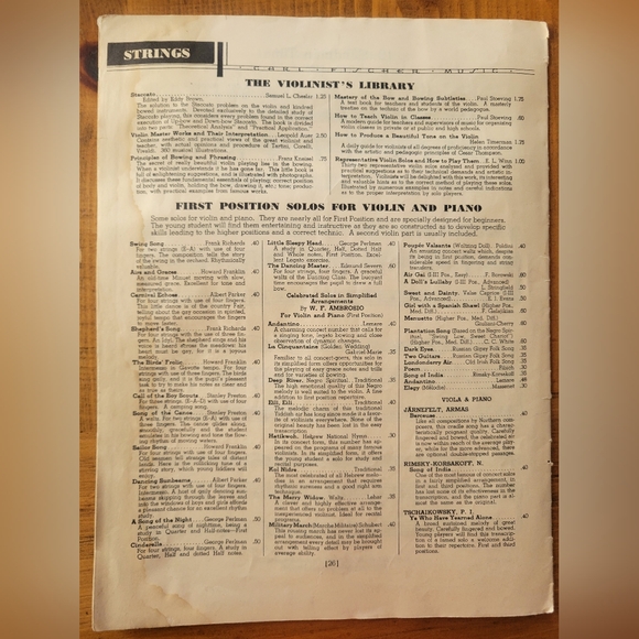 Antique Vintage 1930 Carl Fischer Violin & Piano Duets Sheet Music No CoverAll - Picture 6 of 9